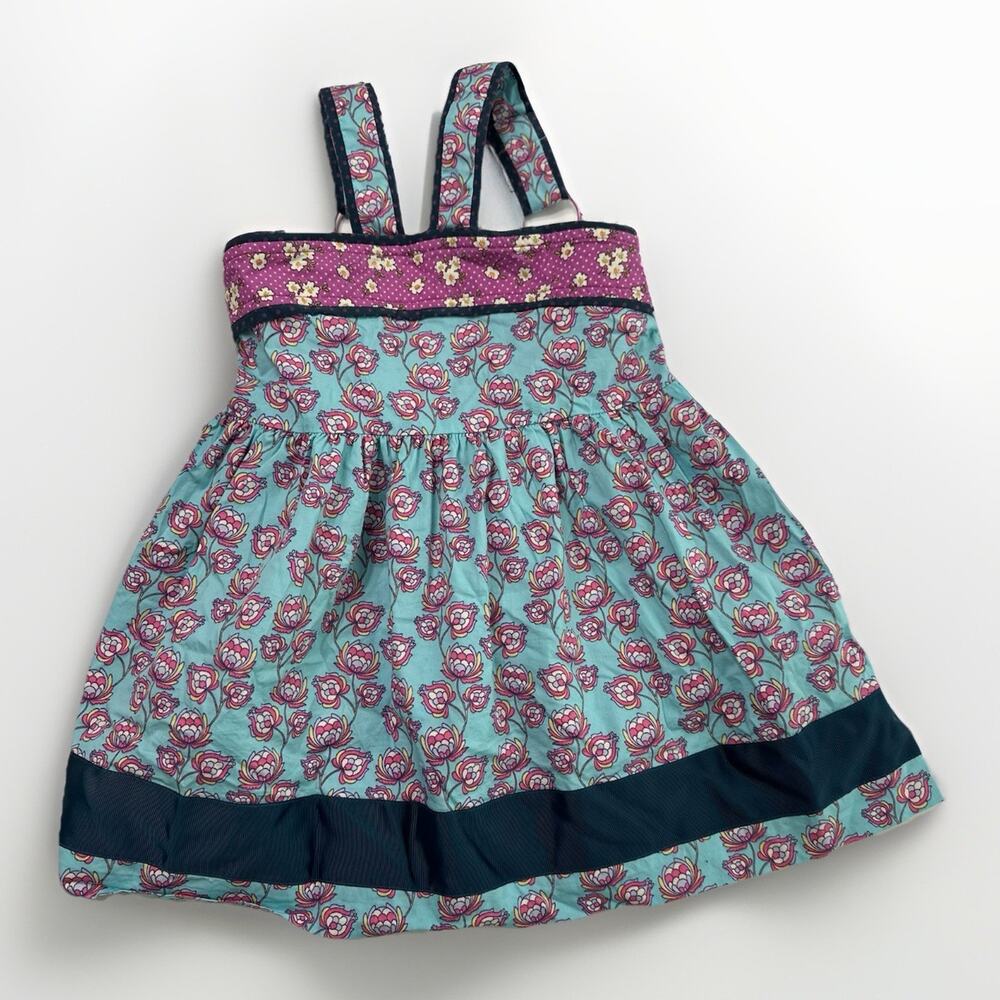 Matilda Jane Wonderful Parade Pontoon Blue Floral Halter Top Size 8 Girls